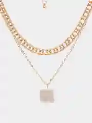 Женская двойная цепочка с искусственным жемчугом