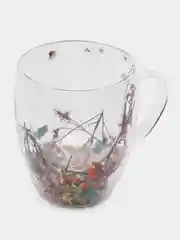 Багровый кружка с двойными стенками,кружка, кружка стеклянная, чашка 350 мл, подарок