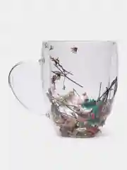 Багровый кружка с двойными стенками,кружка, кружка стеклянная, чашка 350 мл, подарок