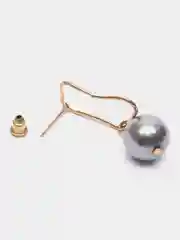 Серьги элегантные серый жемчуг на подвеске