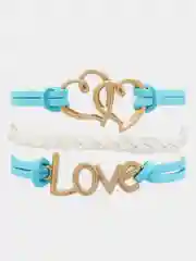 Голубой женский браслет Love
