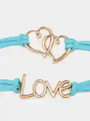 Голубой женский браслет Love