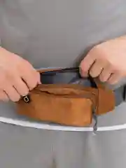 Коричневый сумка поясная, унисекс