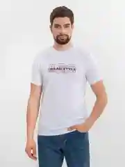 Белый мужская футболка с принтом