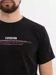 Черный мужская футболка с принтом