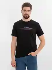 Черный мужская футболка с принтом