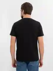 Черный мужская футболка с принтом