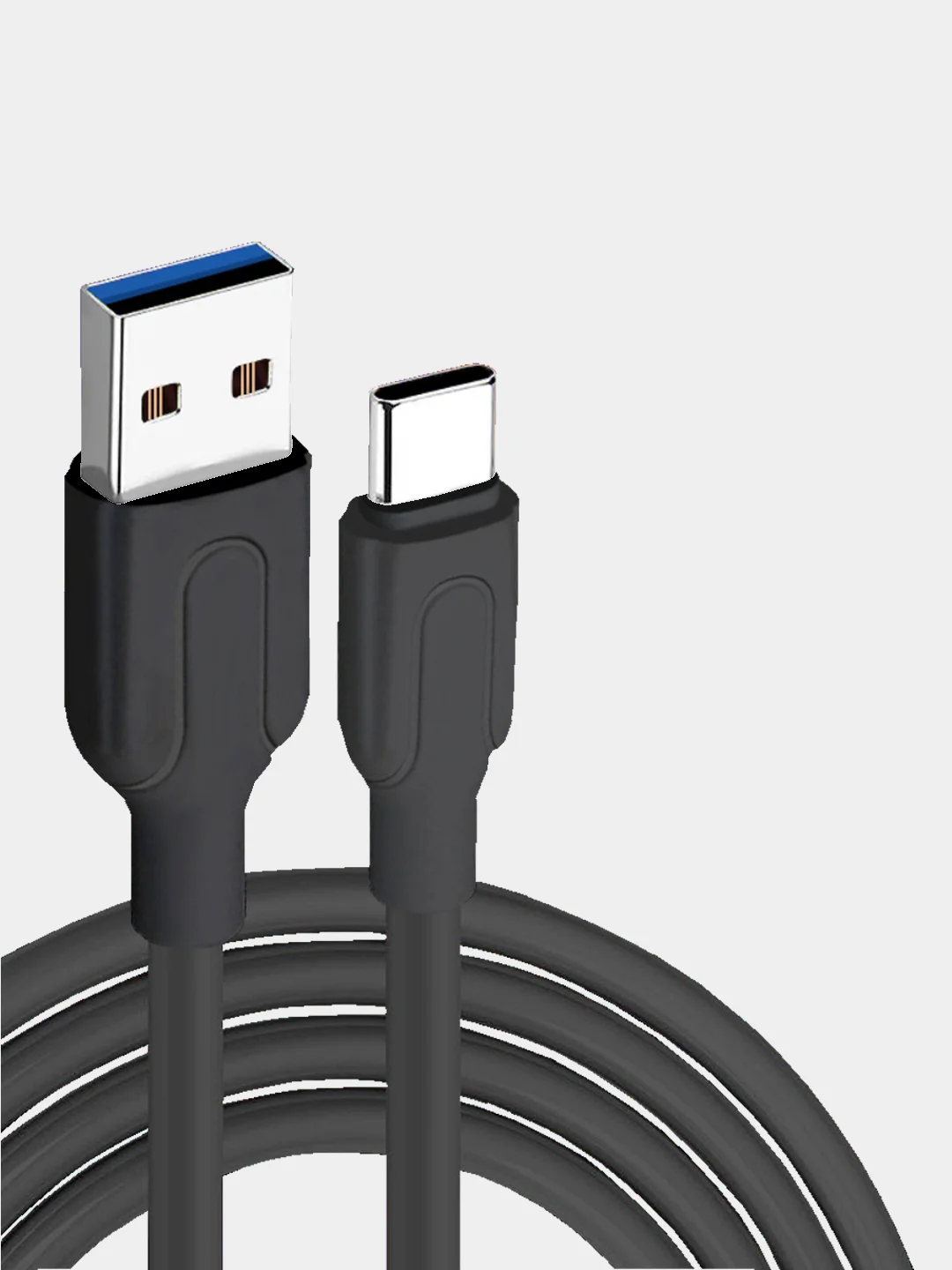Черный usb кабель для зарядки и передачи данных type-c быстрая зарядка