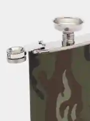 Зелёный хаки подарочный мужской набор Фляжка со стопками - фляга и рюмки из нержавеющей стали