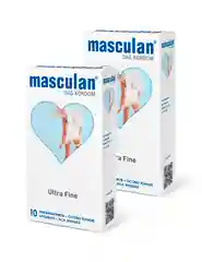 Презервативы Masculan Ultra Fine №10, 2 уп. (20 шт., особо тонкие с обильной смазкой)