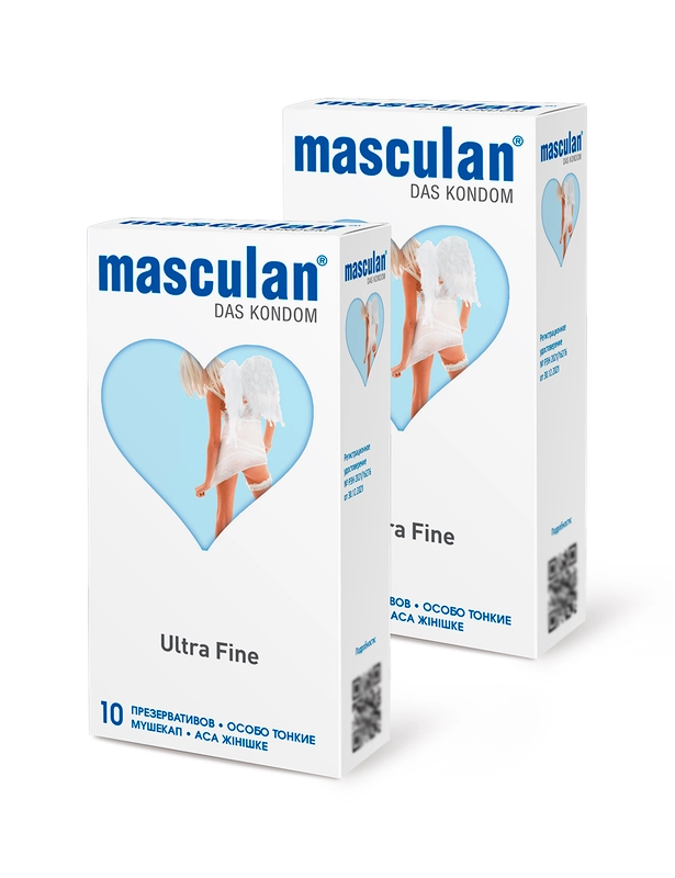 Презервативы Masculan Ultra Fine №10, 2 уп. (20 шт., особо тонкие с обильной смазкой)