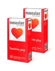 Презервативы Masculan Sensitive plus №10, 2 уп, 20 презервативов, классические, нежные