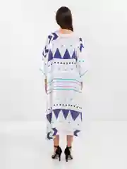 Синий пляжная туника, накидка с боковыми разрезами