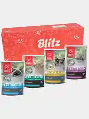Влажный корм для стерилизованных кошек BLITZ набор паучей, 85 г х 24 шт