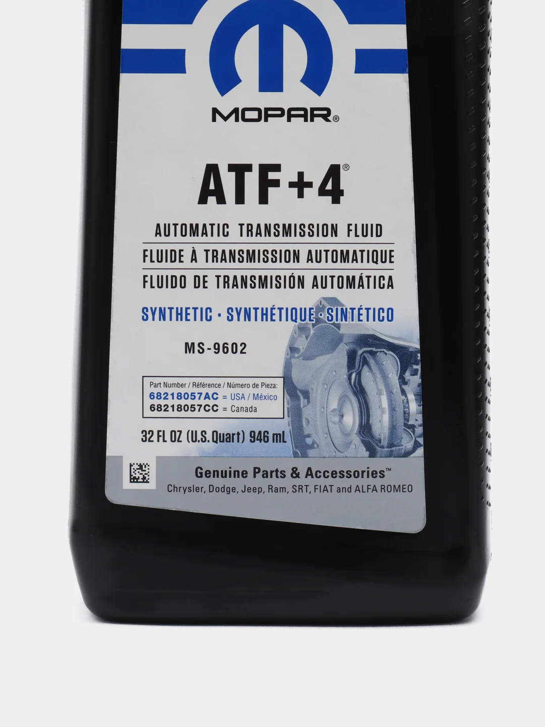 Масло трансмиссионное MOPAR ATF+4 (0,946л) Арт. 68218057AC
