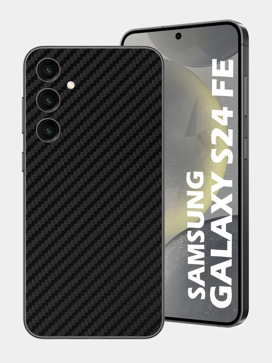 Черный защитная пленка для Samsung Galaxy S24 FE под карбон на заднюю часть, назад Самсунг S24FE