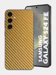 Золотой защитная пленка для Samsung Galaxy S24 FE под карбон на заднюю часть, назад Самсунг S24FE
