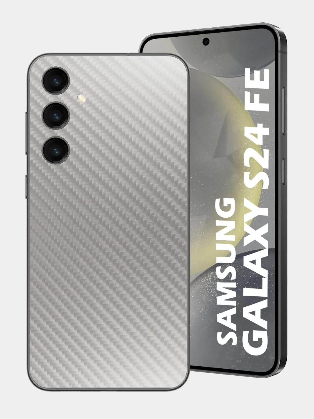 Серебряный защитная пленка для Samsung Galaxy S24 FE под карбон на заднюю часть, назад Самсунг S24FE