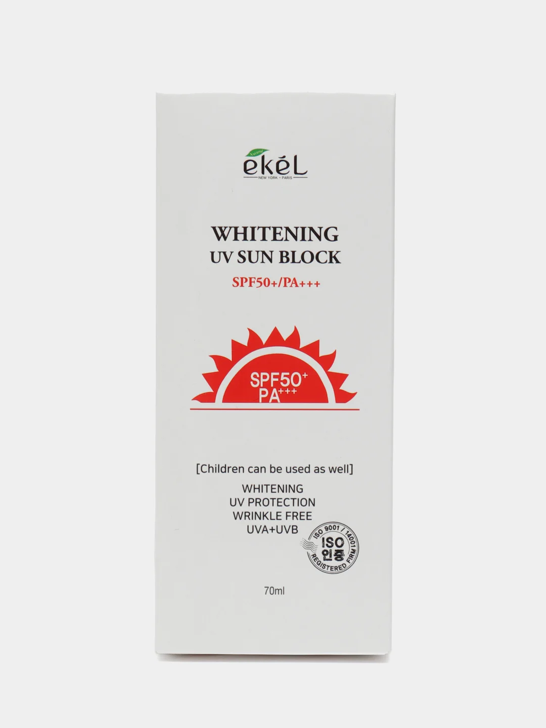 Крем осветляющий солнцезащитный для лица EKEL Whitening UV Sun Block SPF50+/PA+++ 70ml