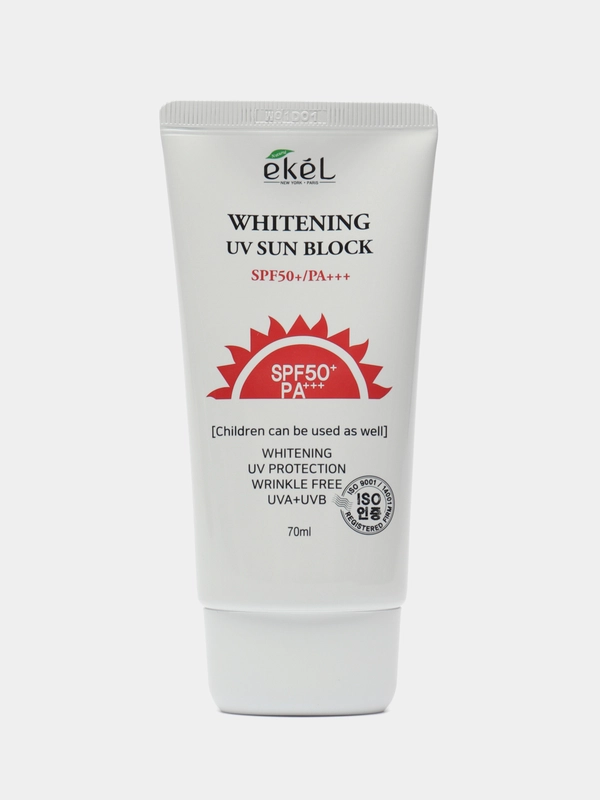 Крем осветляющий солнцезащитный для лица EKEL Whitening UV Sun Block SPF50+/PA+++ 70ml