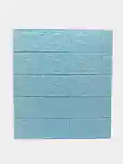 Светло-синий 6 штук, Мягкие самоклеящиеся 3D панели, на стену, 38*35*0,4 см