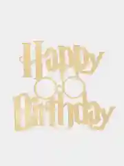 Золотой топпер #Т66 "Happy Birthday" из акрила для торта в стиле Гарри Поттера