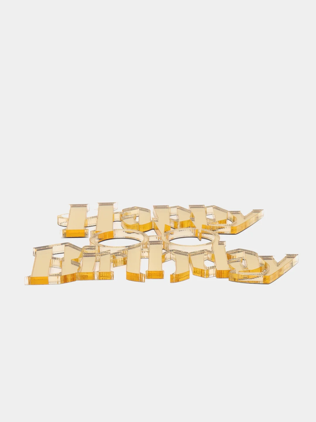 Золотой топпер #Т66 "Happy Birthday" из акрила для торта в стиле Гарри Поттера