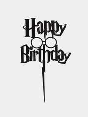 Топпер #Т66 "Happy Birthday" из акрила для торта в стиле Гарри Поттера