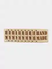 Кремовый бирки Э67 "Hand Made" из акрила и фанеры с 4 отверстиями для ручной работы, тортов, бенто