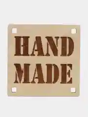 Кремовый бирки Э67 "Hand Made" из акрила и фанеры с 4 отверстиями для ручной работы, тортов, бенто