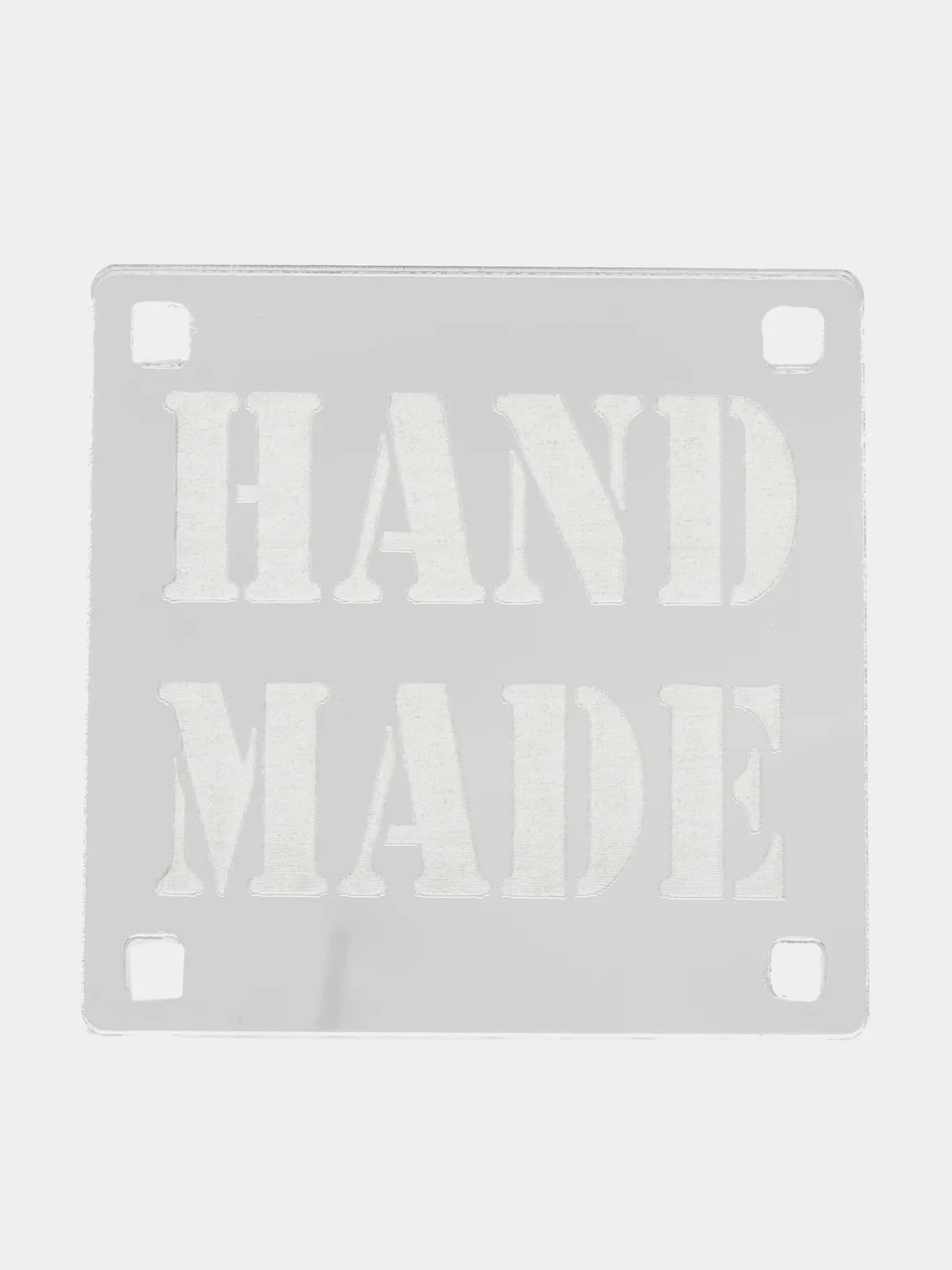 Серебряный бирки Э67 "Hand Made" из акрила и фанеры с 4 отверстиями для ручной работы, тортов, бенто