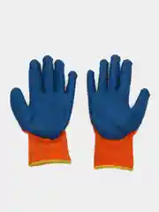 Перчатки утепленные оранжево-синие с резиновым покрытием