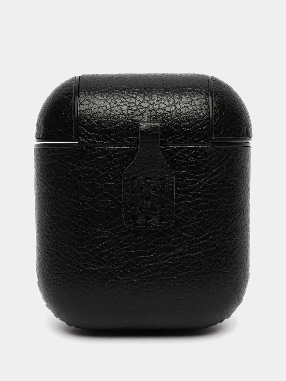 Черный чехол для наушников Apple AirPods 1/2 из эко-кожи с цепью