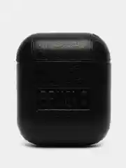Черный чехол для наушников Apple AirPods 1/2 из эко-кожи с цепью