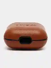 Светло-коричневый чехол для наушников Apple AirPods 1/2 из эко-кожи с цепью