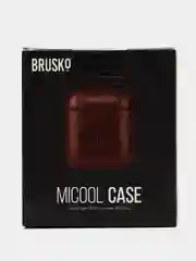 Светло-коричневый чехол для наушников Apple AirPods 1/2 из эко-кожи с цепью