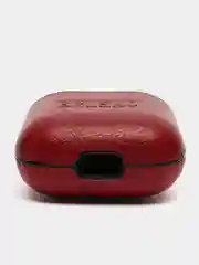 Красный чехол для наушников Apple AirPods 1/2 из эко-кожи с цепью