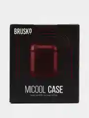 Красный чехол для наушников Apple AirPods 1/2 из эко-кожи с цепью