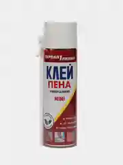 Прозрачный клей-пена Первая линия MINI под пистолет, с трубочкой, всесезонная 650 мл