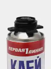Белый клей-пена Первая линия MINI под пистолет, с трубочкой, всесезонная 650 мл