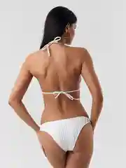 Белый раздельный женский купальник с парео, 3в1