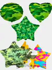 Алый шар "Камуфляж", 3 вида формы