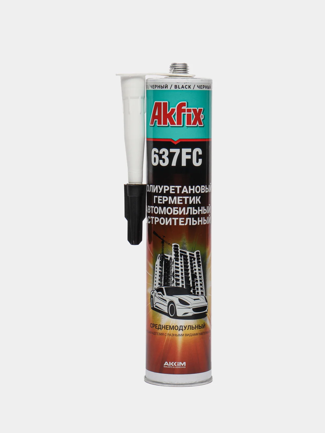 Быстросохнущий ПУ герметик Akfix P637FC 310 мл, черный