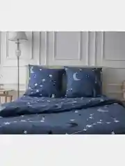 Бирюзовый комплект постельного белья Cotton Nights "Music of the Night", хлопок