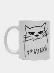 Белый кружка с принтом-промо