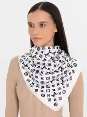Белый платок женский весенний, шелк, 89 х 89 см