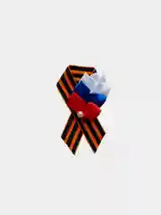 Синий георгиевская лента 9 мая / брошь/ День победы / Бантики / Ручная работа/Георгиевская лента