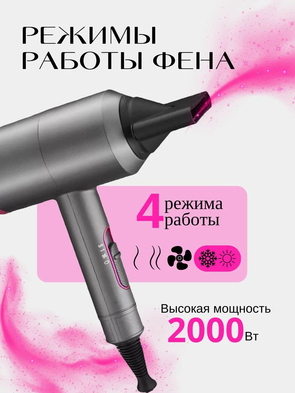Профессиональный фен для волос Professional Hair Dryer, с ионизацией