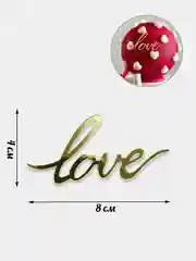Золотой топпер для украшения торта "Love", мини
