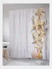 Штора для ванной тканевая с 3D эффектом "Свежесть моря" (sc-11816)
